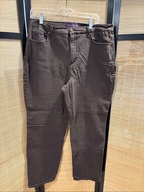 Brown Straight-Leg Jeans